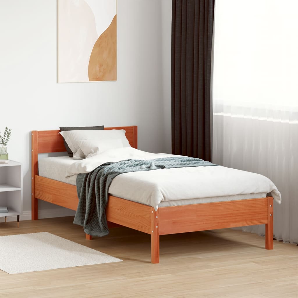 vidaXL Letto senza Materasso Marrone Cera 90x190 cm in Legno di Pino