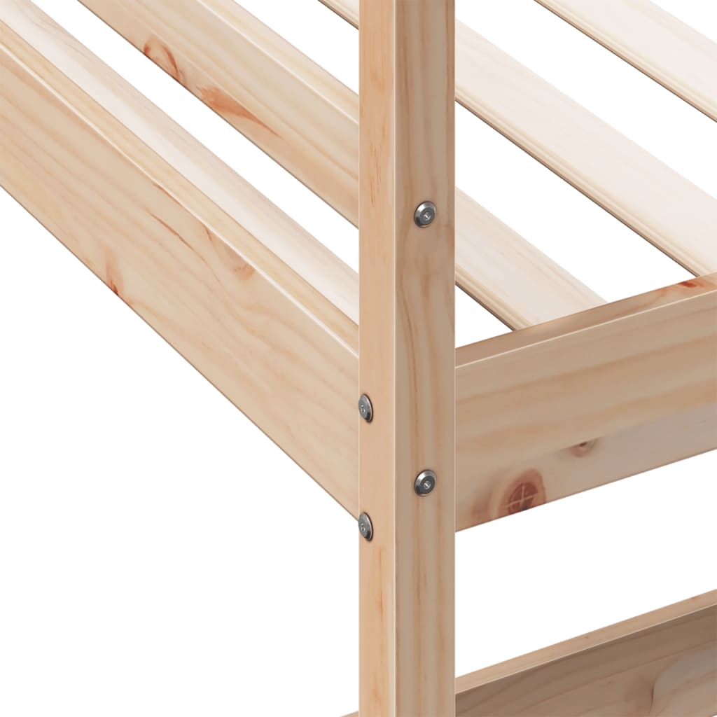 vidaXL Letto Soppalco con Scrivania 90x190 cm Legno Massello Pino