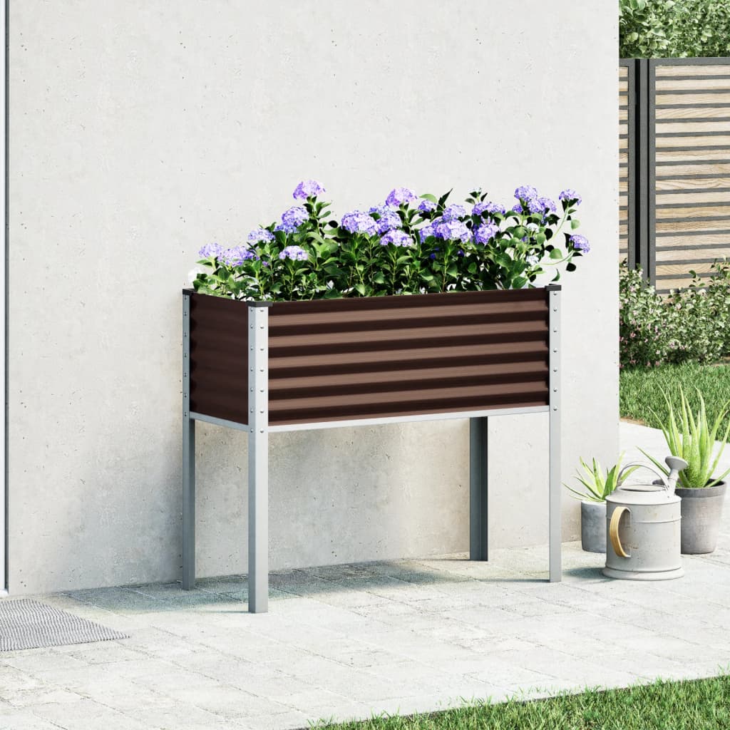 vidaXL Fioriera da Giardino Marrone 100x41x90 cm in Acciaio