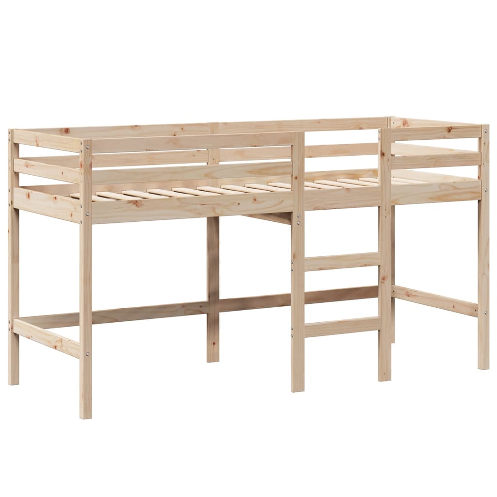 vidaXL Letto Soppalco con Scala e Tetto 90x200 cm Legno Massello Pino