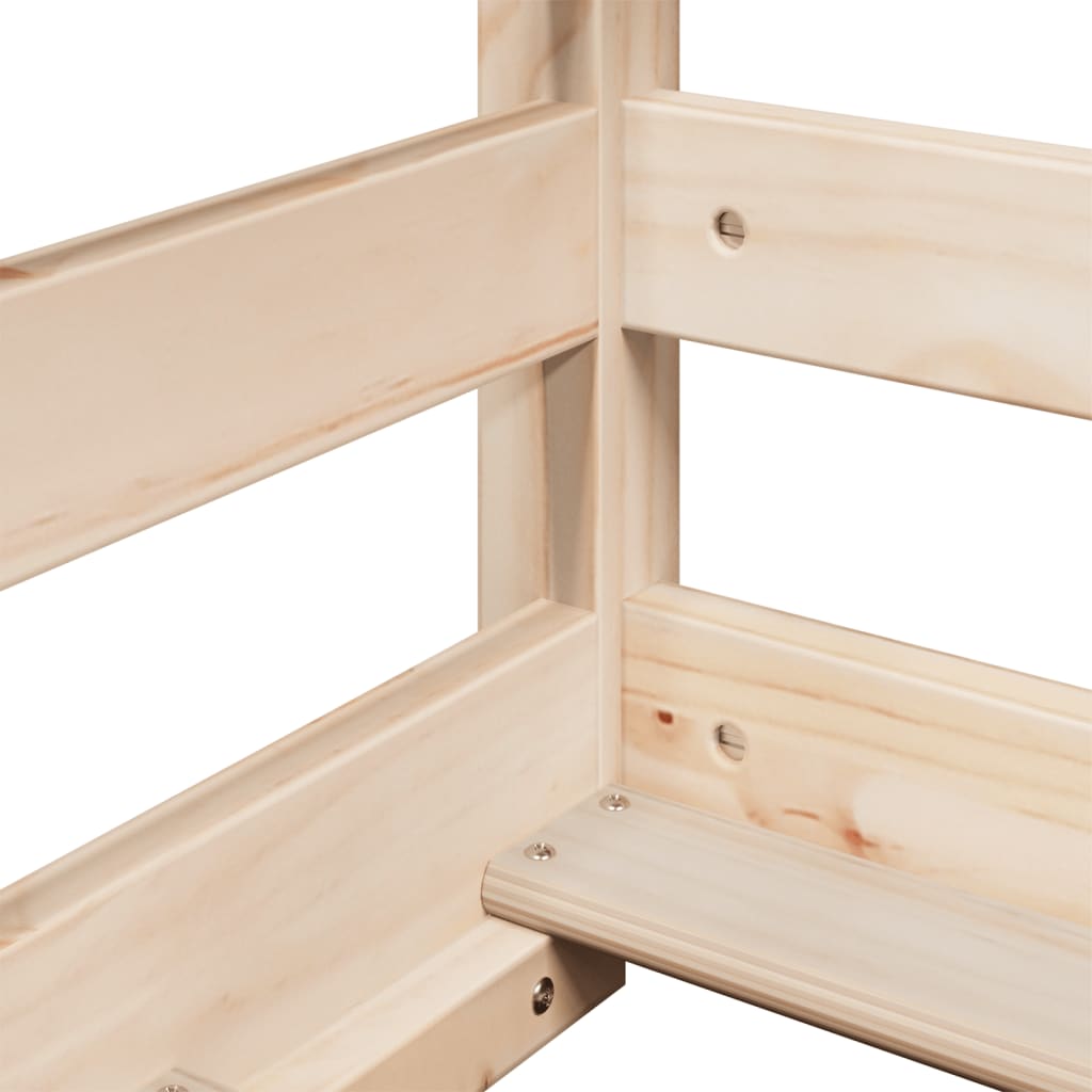 vidaXL Letto Soppalco con Scala e Tetto 90x200 cm Legno Massello Pino