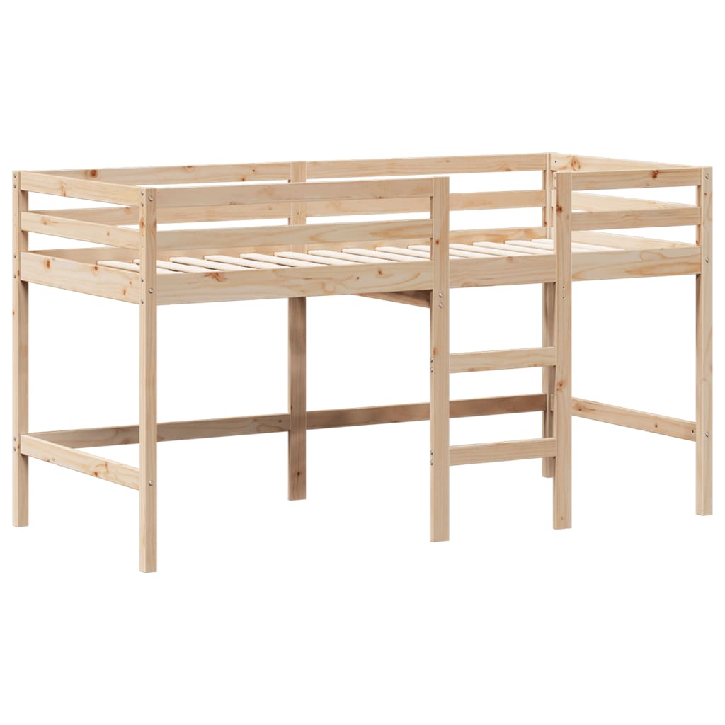 vidaXL Letto Soppalco con Scala e Tetto 90x200 cm Legno Massello Pino