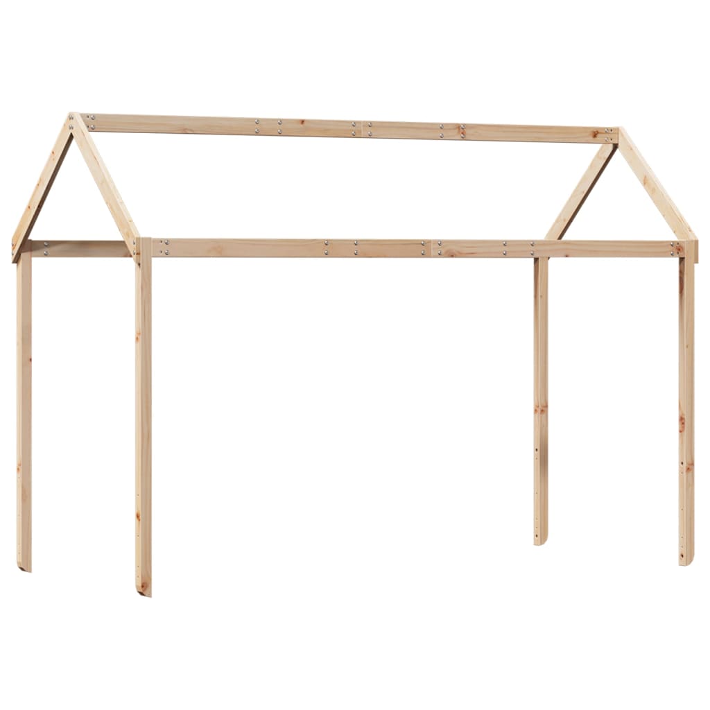 vidaXL Letto Soppalco con Scala e Tetto 90x200 cm Legno Massello Pino