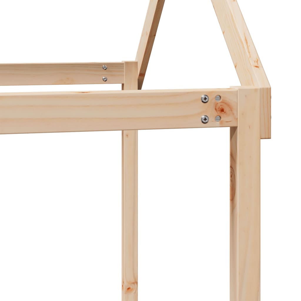 vidaXL Letto Soppalco con Scala e Tetto 90x200 cm Legno Massello Pino