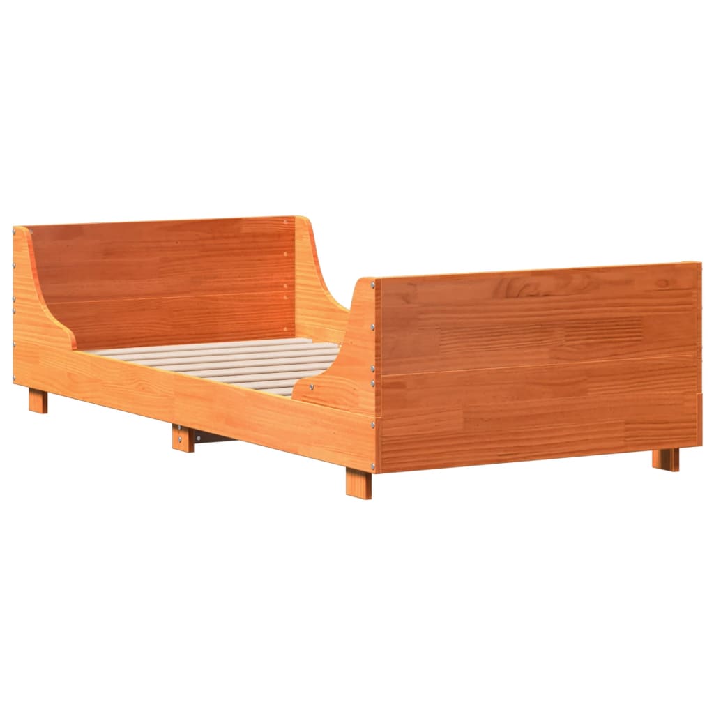 vidaXL Letto senza Materasso Marrone Cera 90x200 cm Legno di Pino