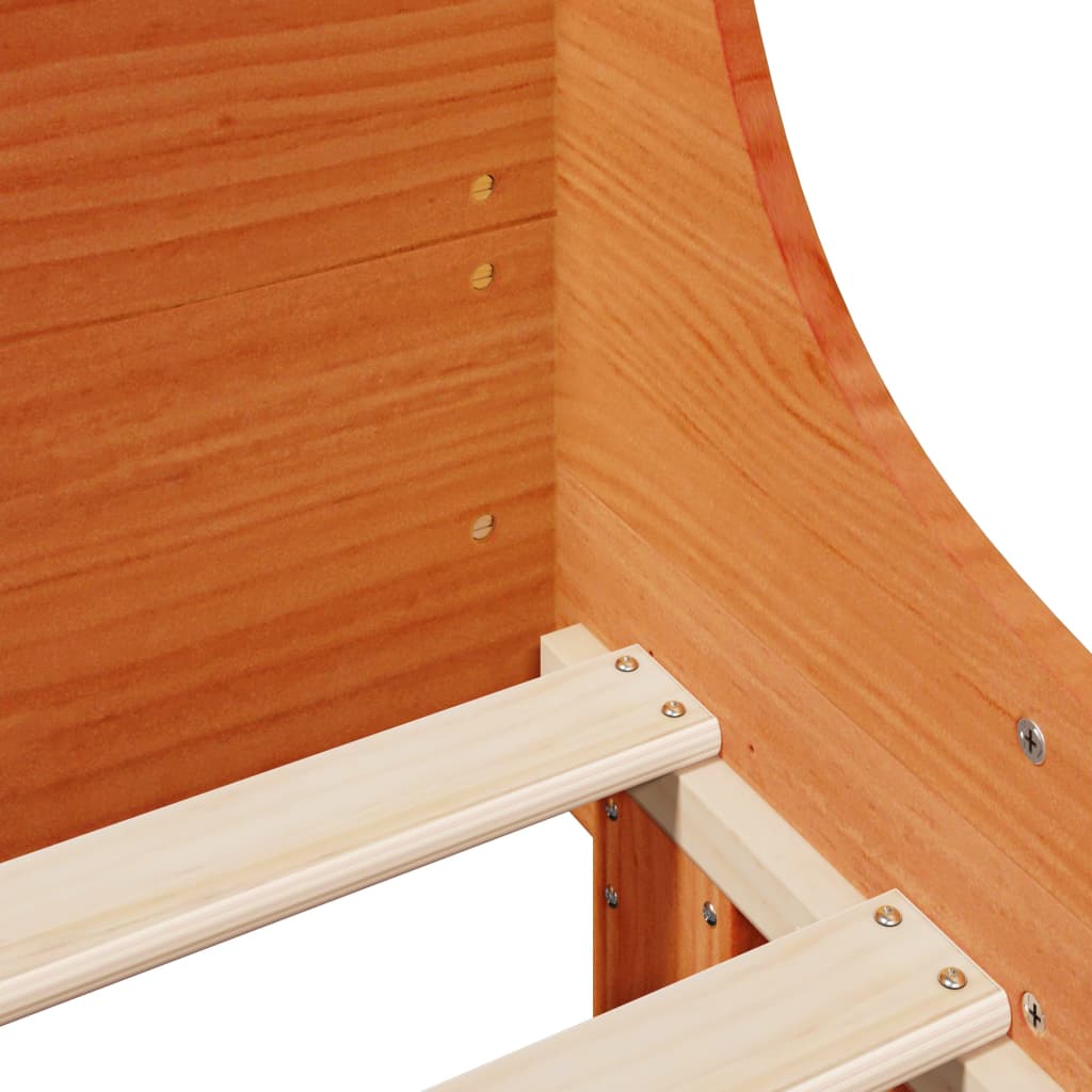 vidaXL Letto senza Materasso Marrone Cera 90x200 cm Legno di Pino