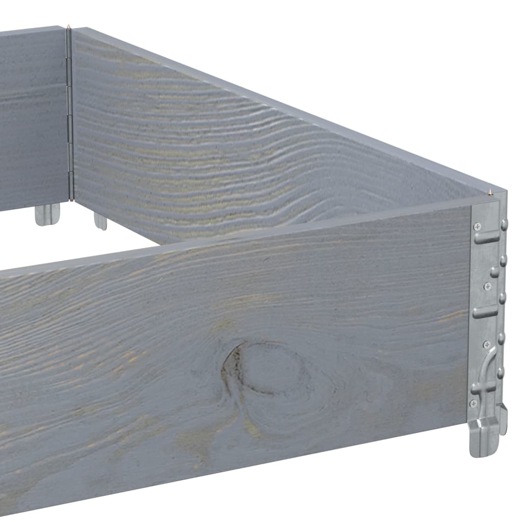 vidaXL Fioriera da Giardino Grigia 120x80 cm Legno Massello di Pino