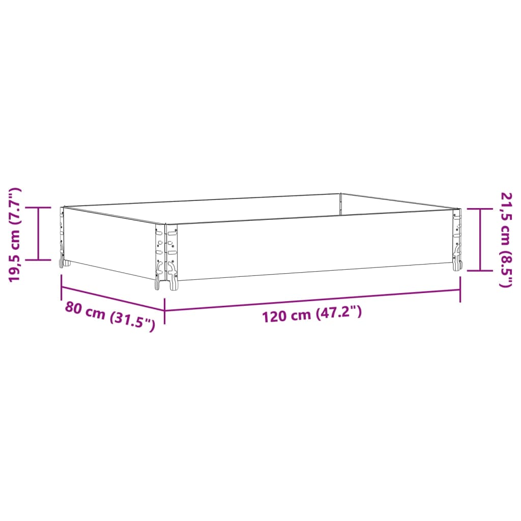 vidaXL Fioriera da Giardino Grigia 120x80 cm Legno Massello di Pino