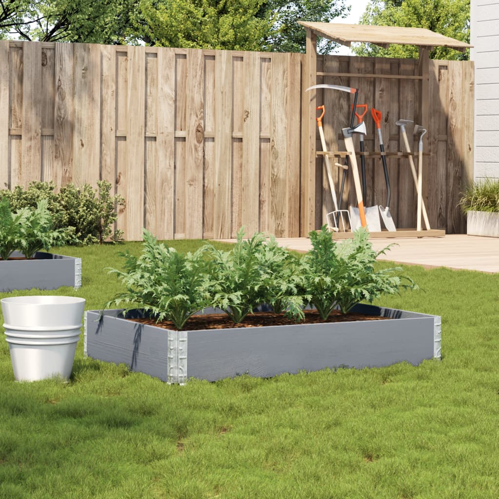 vidaXL Fioriera da Giardino Grigia 120x80 cm Legno Massello di Pino