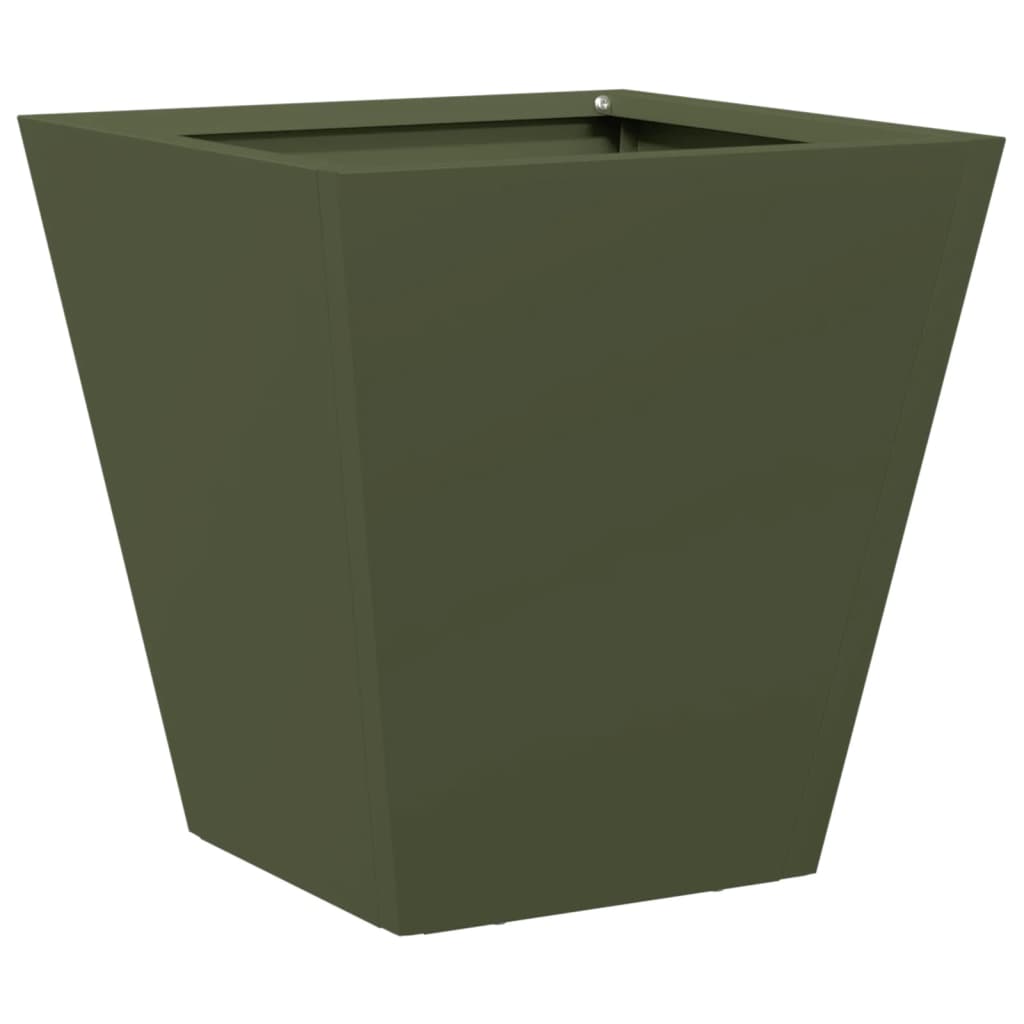vidaXL Fioriera da Giardino Verde Oliva 30x30x30 cm in Acciaio