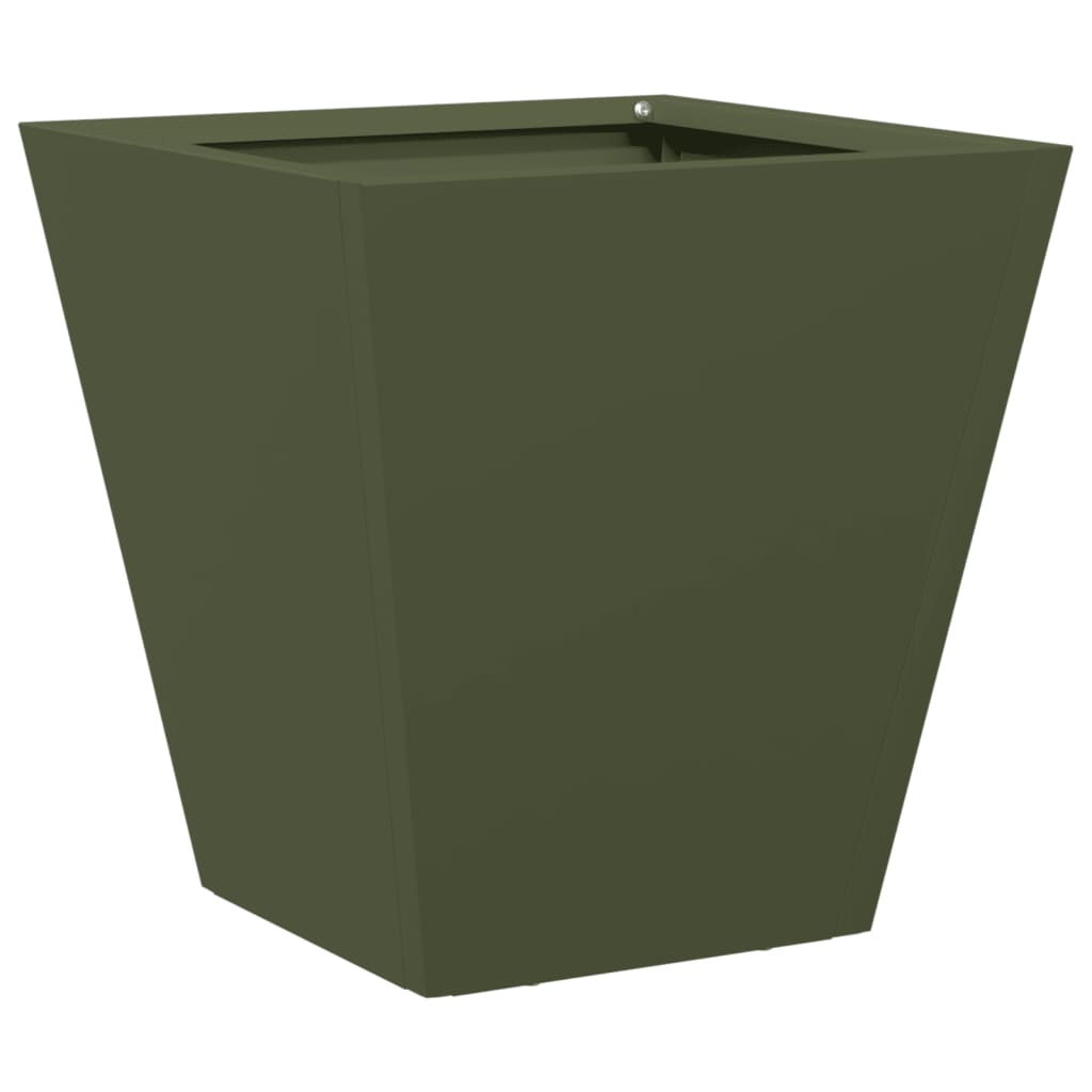 vidaXL Fioriera da Giardino Verde Oliva 30x30x30 cm in Acciaio