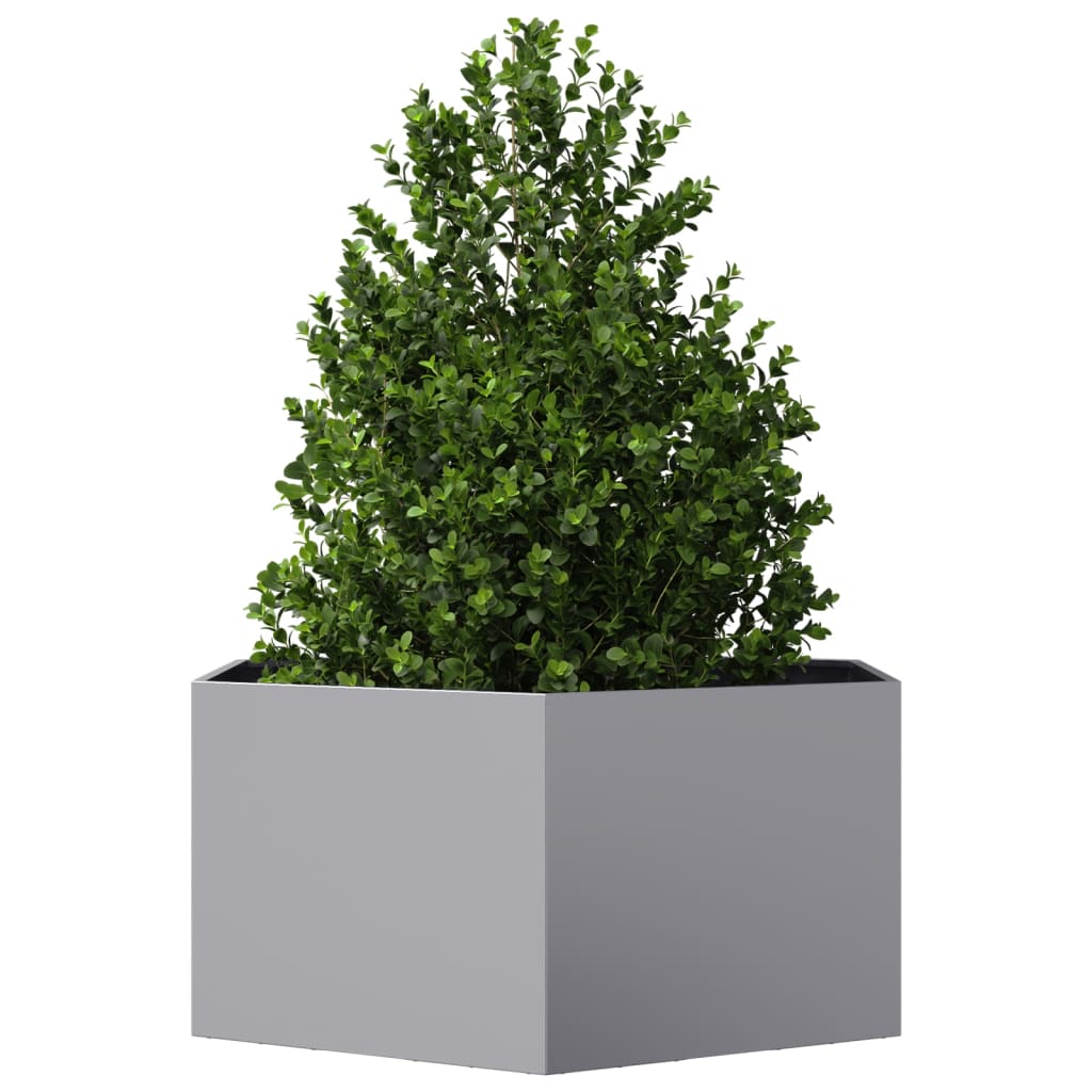 vidaXL Fioriera da Giardino Esagono 104x90x45 cm in Acciaio Zincato