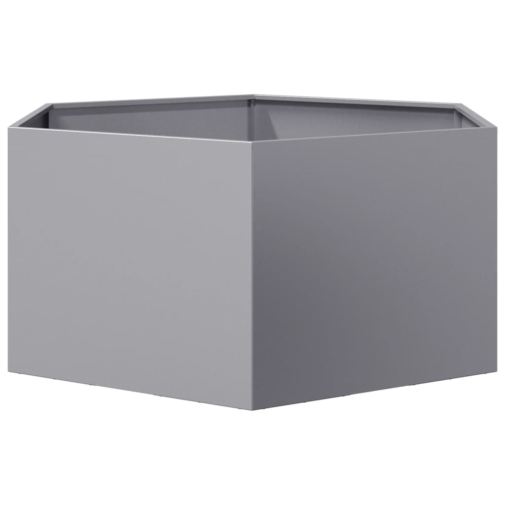 vidaXL Fioriera da Giardino Esagono 104x90x45 cm in Acciaio Zincato