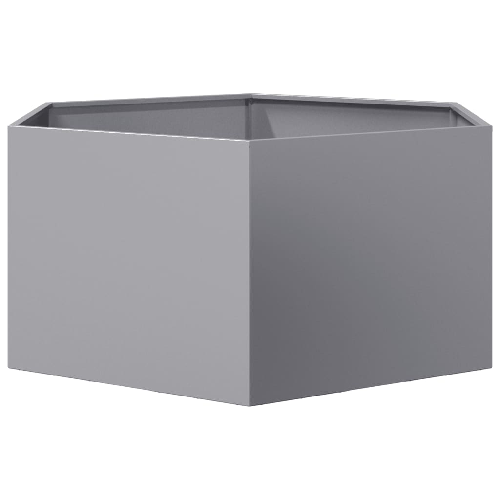 vidaXL Fioriera da Giardino Esagono 104x90x45 cm in Acciaio Zincato