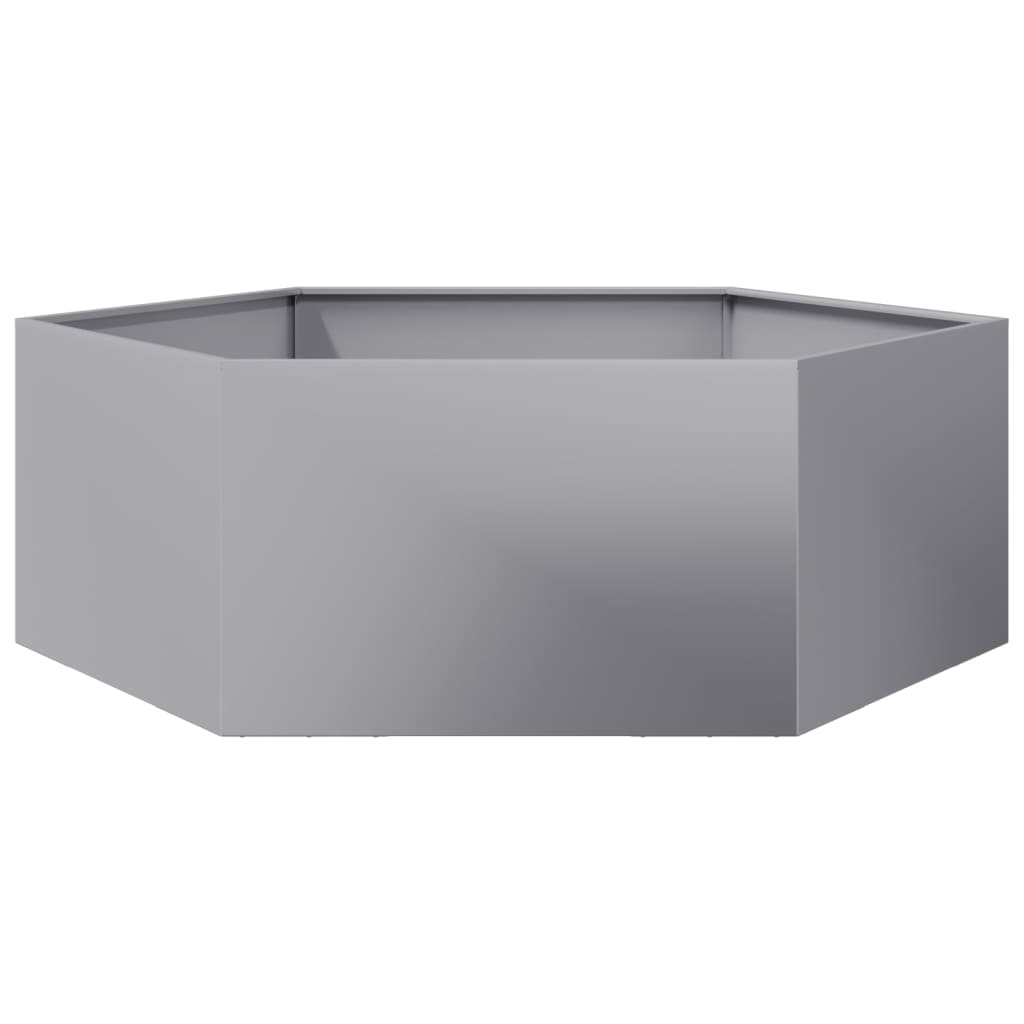 vidaXL Fioriera da Giardino Esagono 138x120x45 cm in Acciaio Zincato