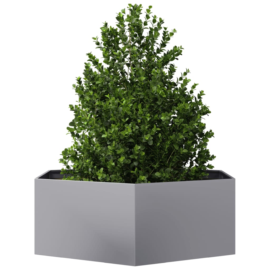 vidaXL Fioriera da Giardino Esagono 138x120x45 cm in Acciaio Zincato