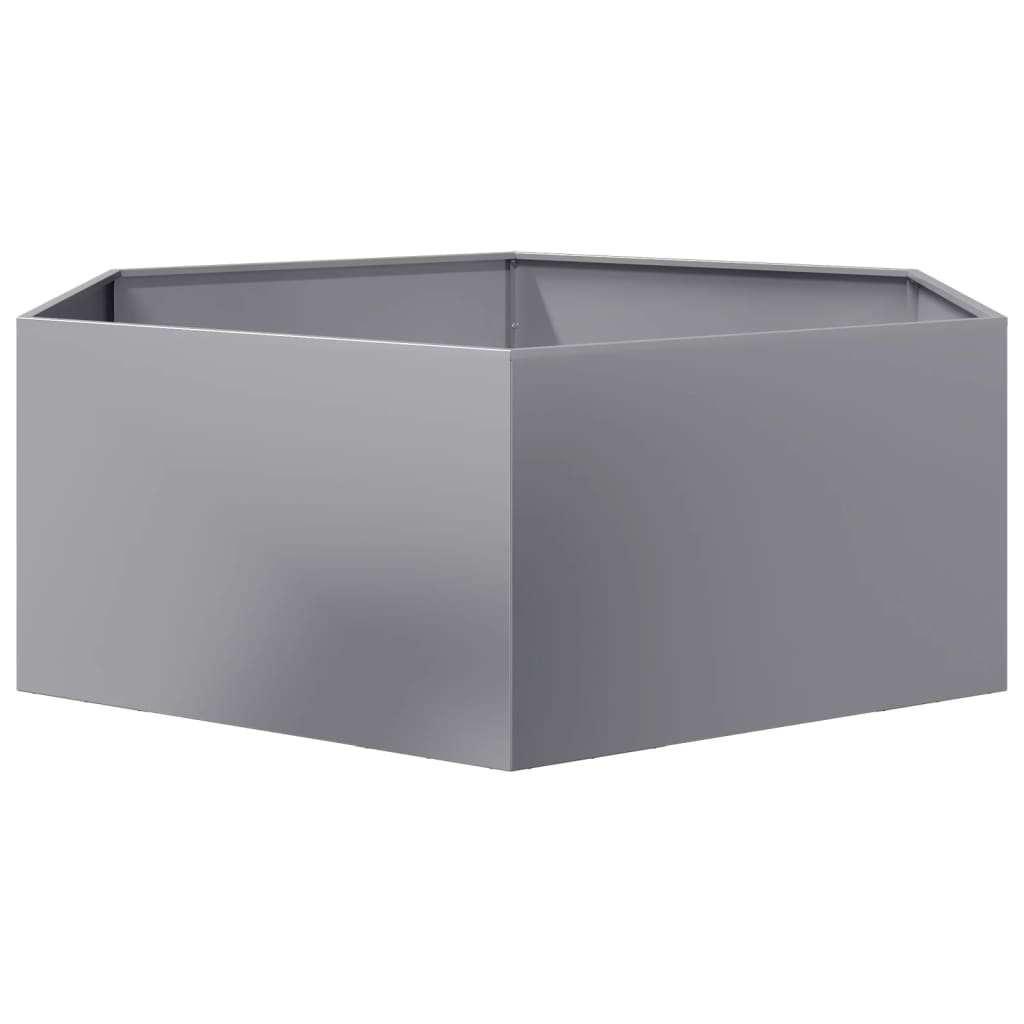vidaXL Fioriera da Giardino Esagono 138x120x45 cm in Acciaio Zincato