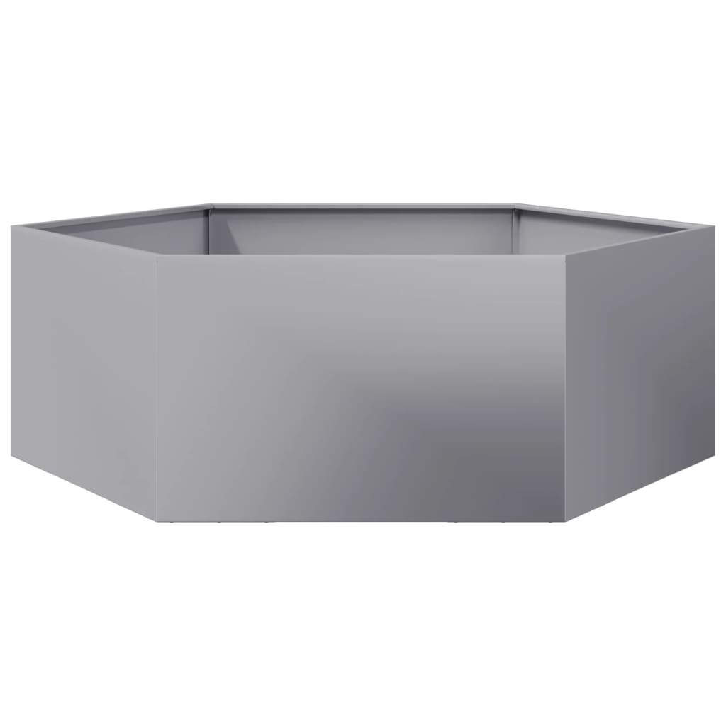 vidaXL Fioriera da Giardino Esagono 138x120x45 cm in Acciaio Zincato
