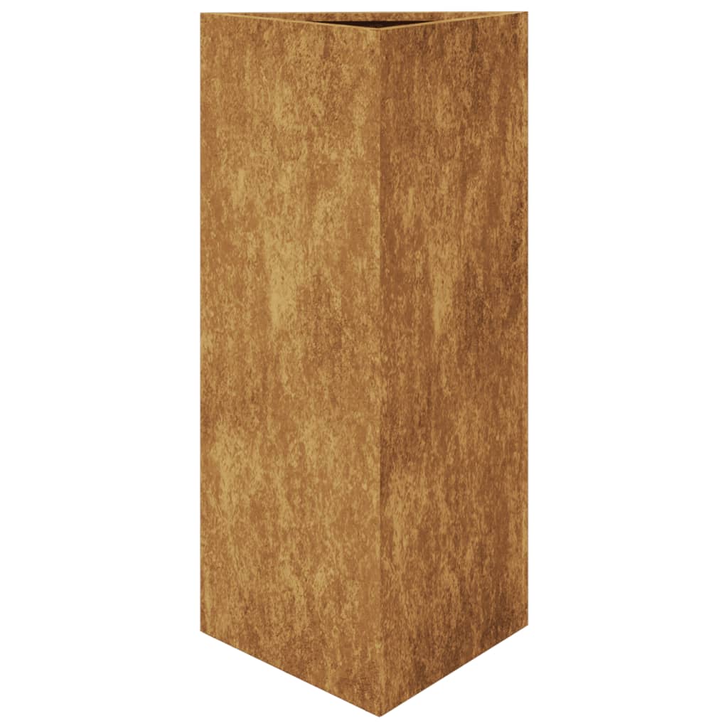 vidaXL Fioriera da Giardino Triangolare 40x40x75 cm in Acciaio Corten