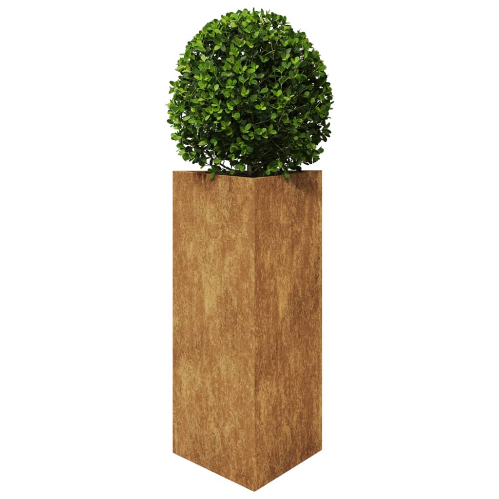 vidaXL Fioriera da Giardino Triangolare 40x40x75 cm in Acciaio Corten