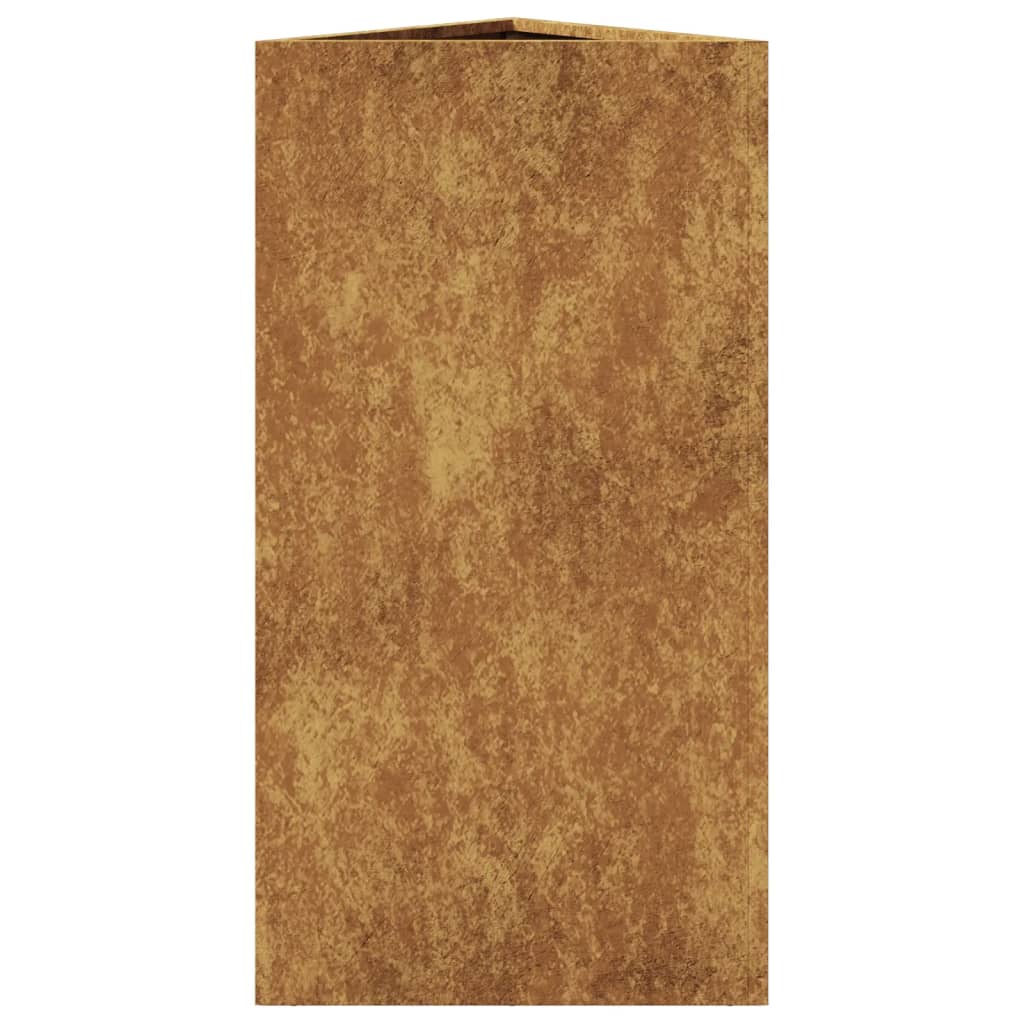 vidaXL Fioriera da Giardino Triangolare 40x40x75 cm in Acciaio Corten
