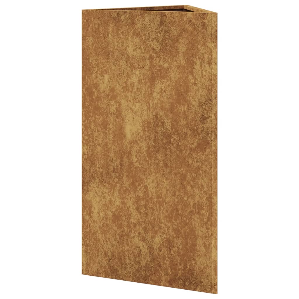 vidaXL Fioriera da Giardino Triangolare 40x40x75 cm in Acciaio Corten