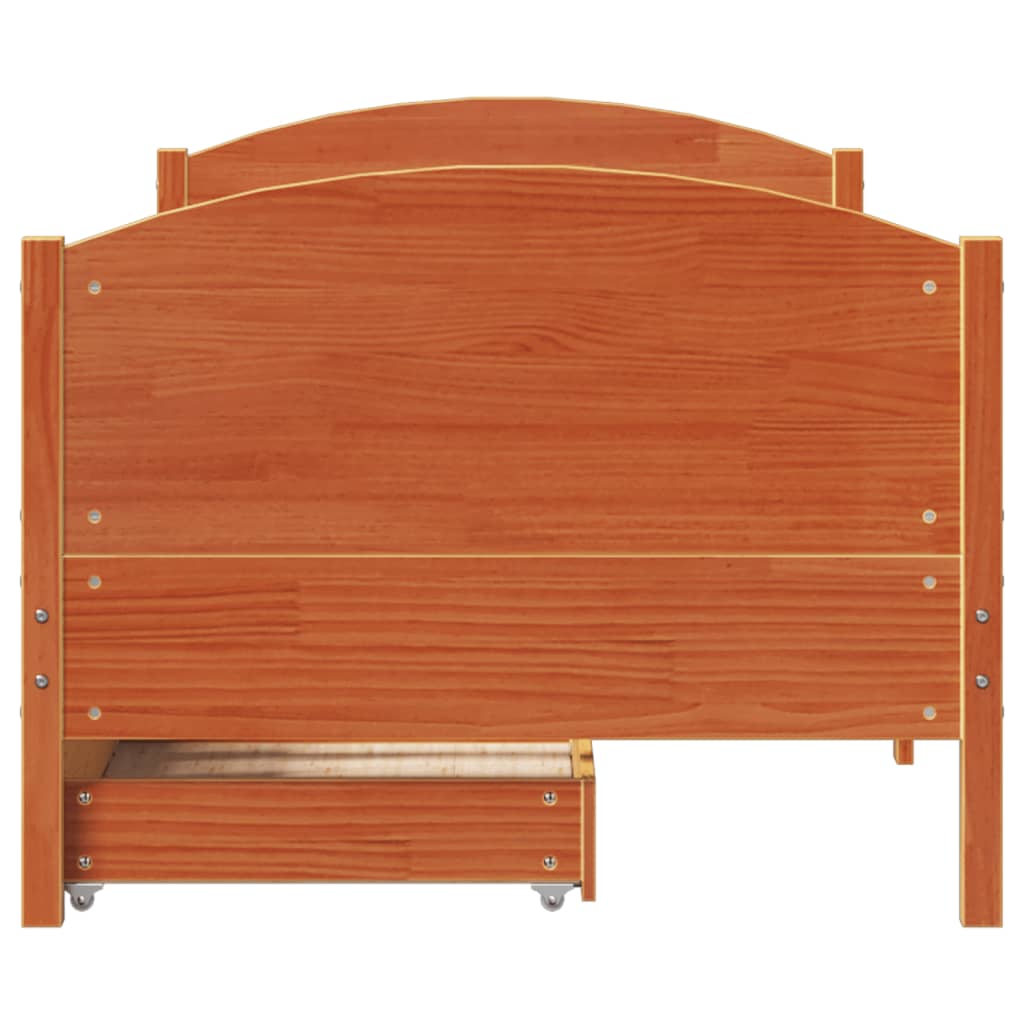 vidaXL Letto senza Materasso Marrone Cera 75x190 cm in Legno di Pino