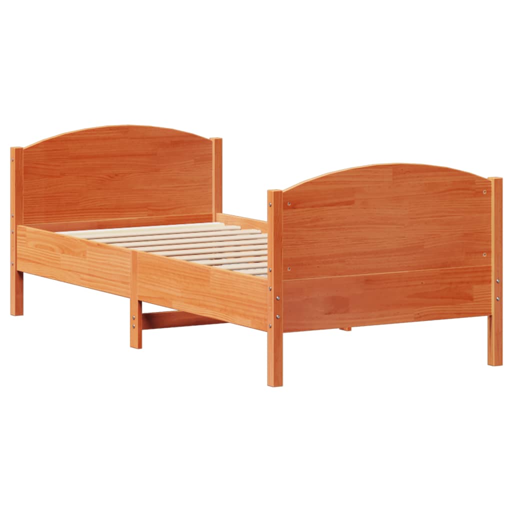 vidaXL Letto senza Materasso Marrone Cera 75x190 cm in Legno di Pino