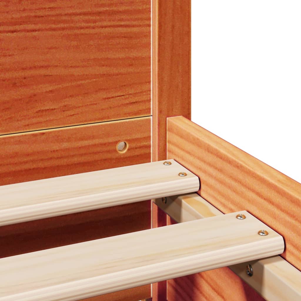 vidaXL Letto senza Materasso Marrone Cera 75x190 cm in Legno di Pino