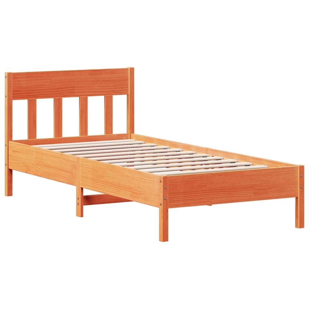vidaXL Letto senza Materasso Marrone Cera 90x200 cm Legno di Pino