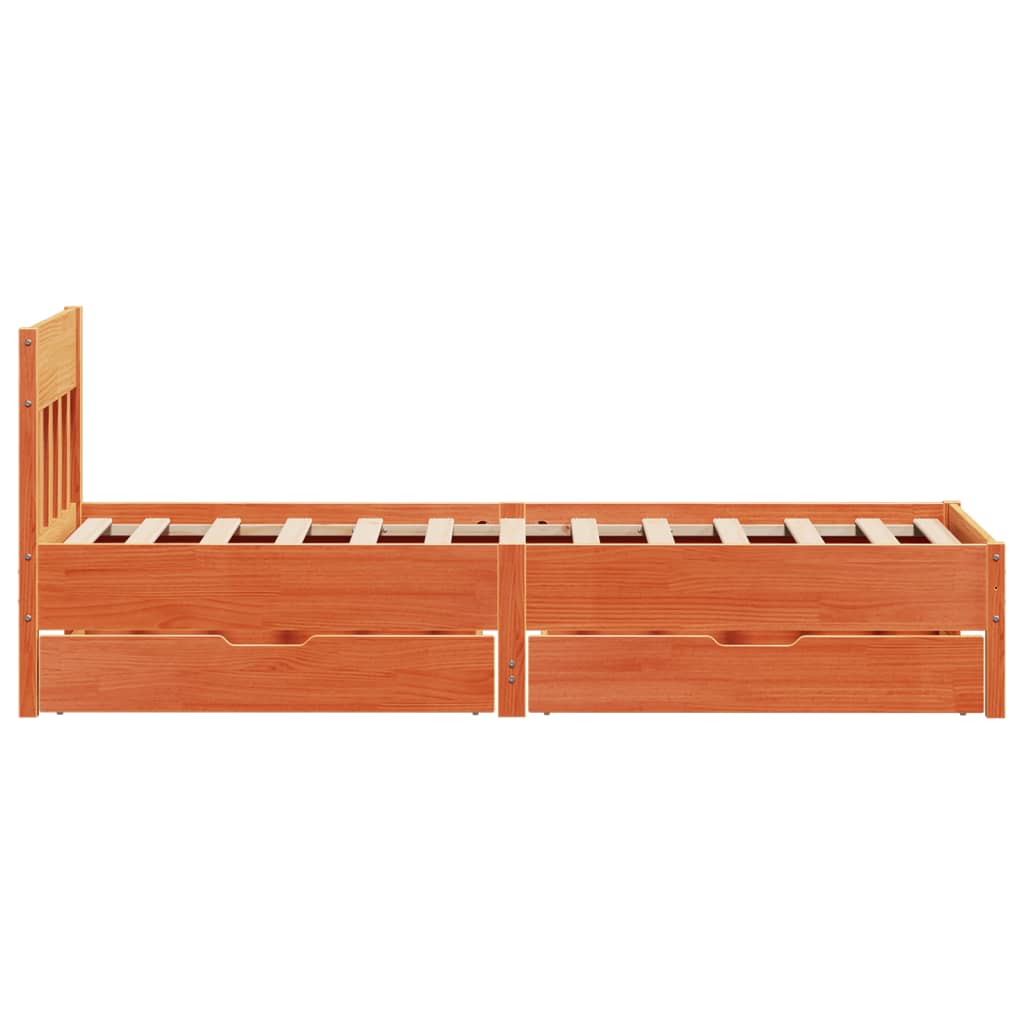 vidaXL Letto senza Materasso Marrone Cera 90x200 cm Legno di Pino