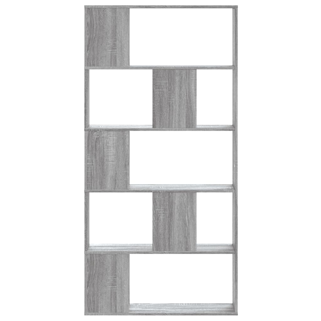 vidaXL Libreria 5 Ripiani Grigio Sonoma 80,5x23,5x162,5cm Multistrato