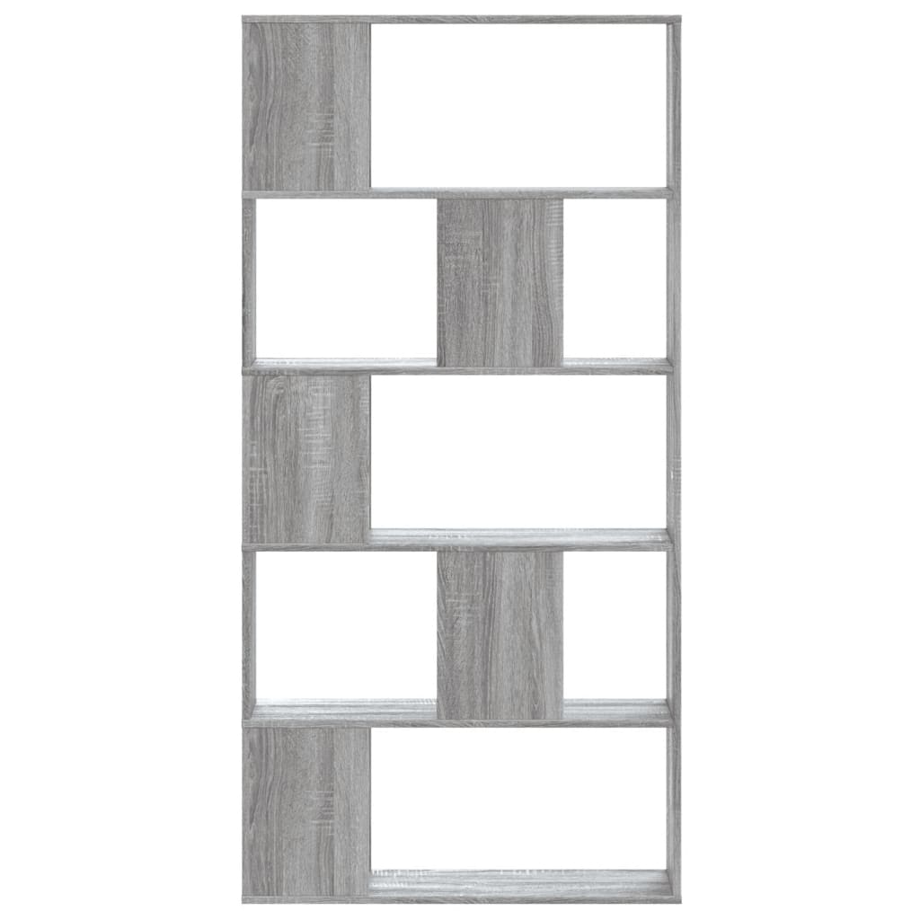 vidaXL Libreria 5 Ripiani Grigio Sonoma 80,5x23,5x162,5cm Multistrato