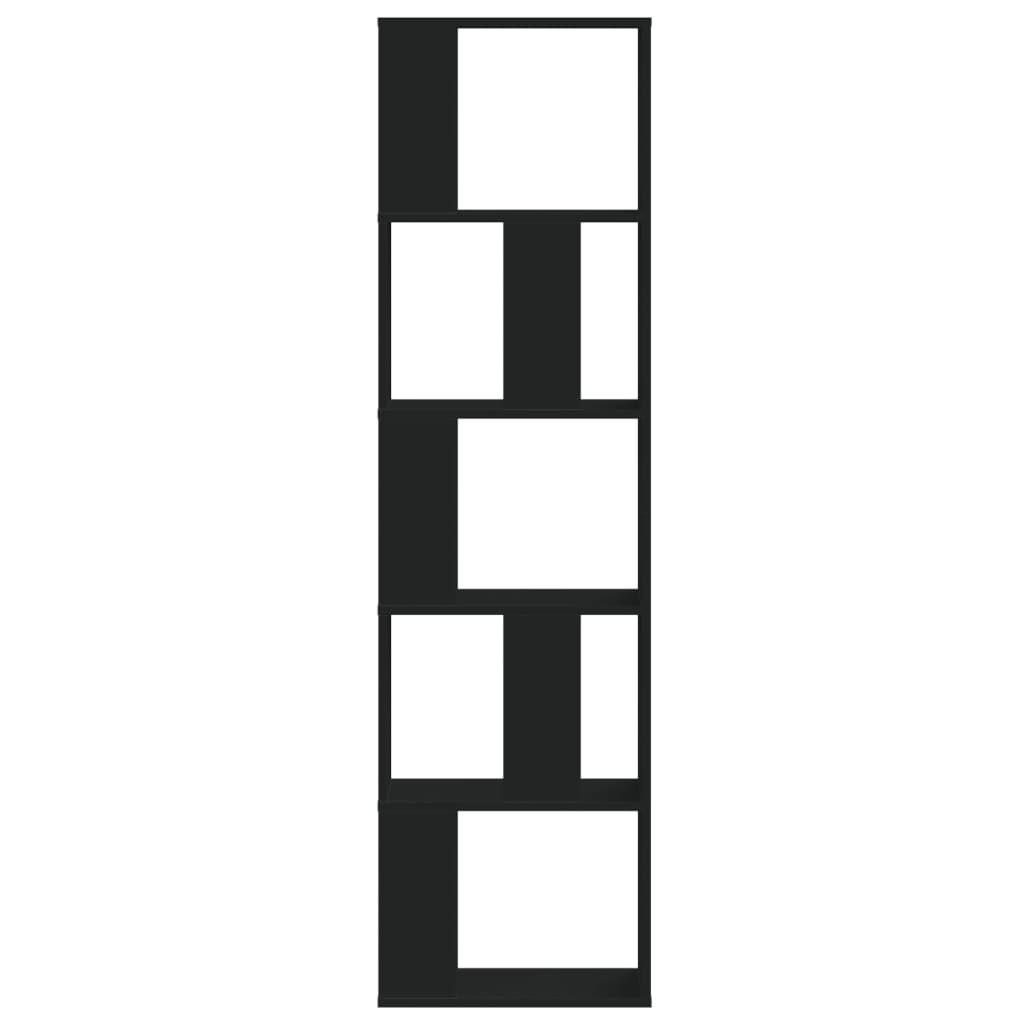 vidaXL Libreria 5 Ripiani Nera 45x23,5x162,5cm in Legno Multistrato