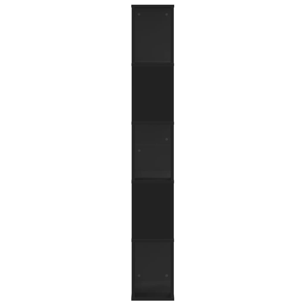 vidaXL Libreria 5 Ripiani Nera 45x23,5x162,5cm in Legno Multistrato