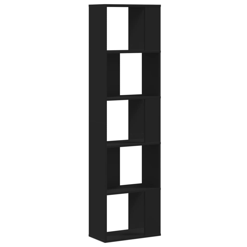 vidaXL Libreria 5 Ripiani Nera 45x23,5x162,5cm in Legno Multistrato