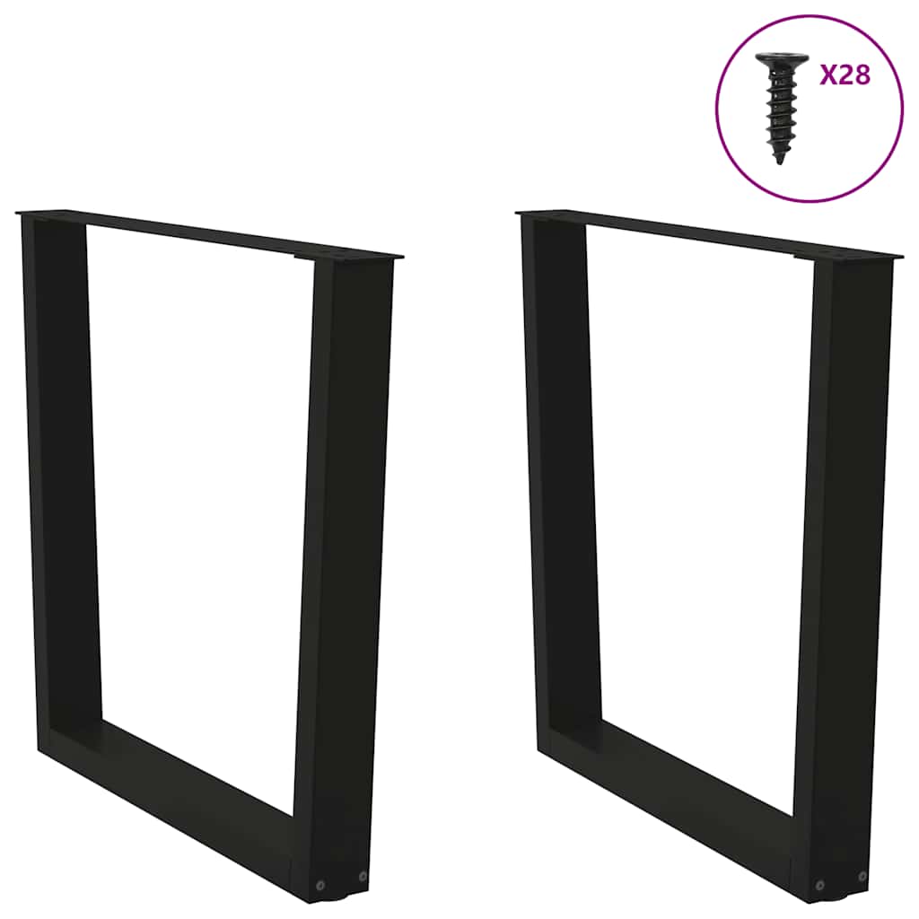 vidaXL Gambe per Tavolo da Pranzo a V 2 pz Nero 80x(72-73,3)cm Acciaio