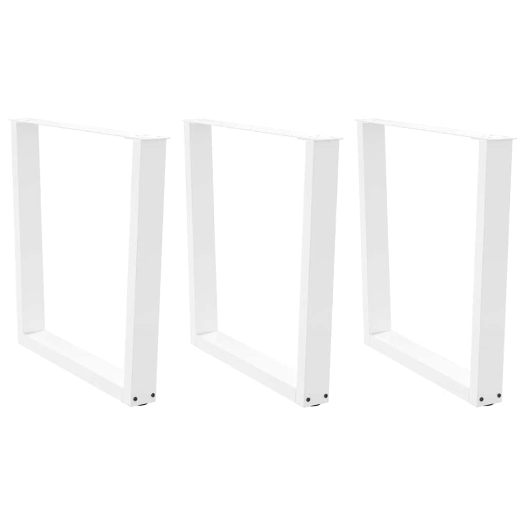 vidaXL Gambe per Tavolo Pranzo a V 3 pz Bianco 90x(72-73,3)cm Acciaio