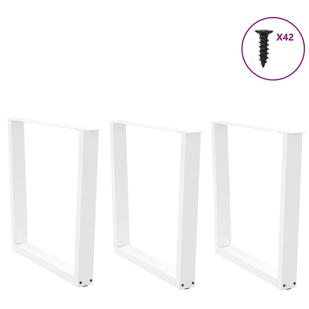 vidaXL Gambe per Tavolo Pranzo a V 3 pz Bianco 90x(72-73,3)cm Acciaio