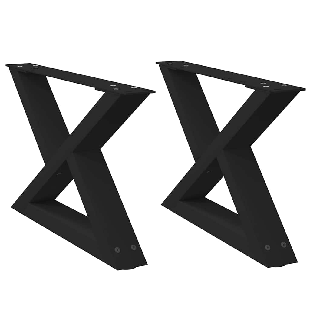 vidaXL Gambe per Tavolino 2 pz Nero 60x(30-31,3) cm in Acciaio