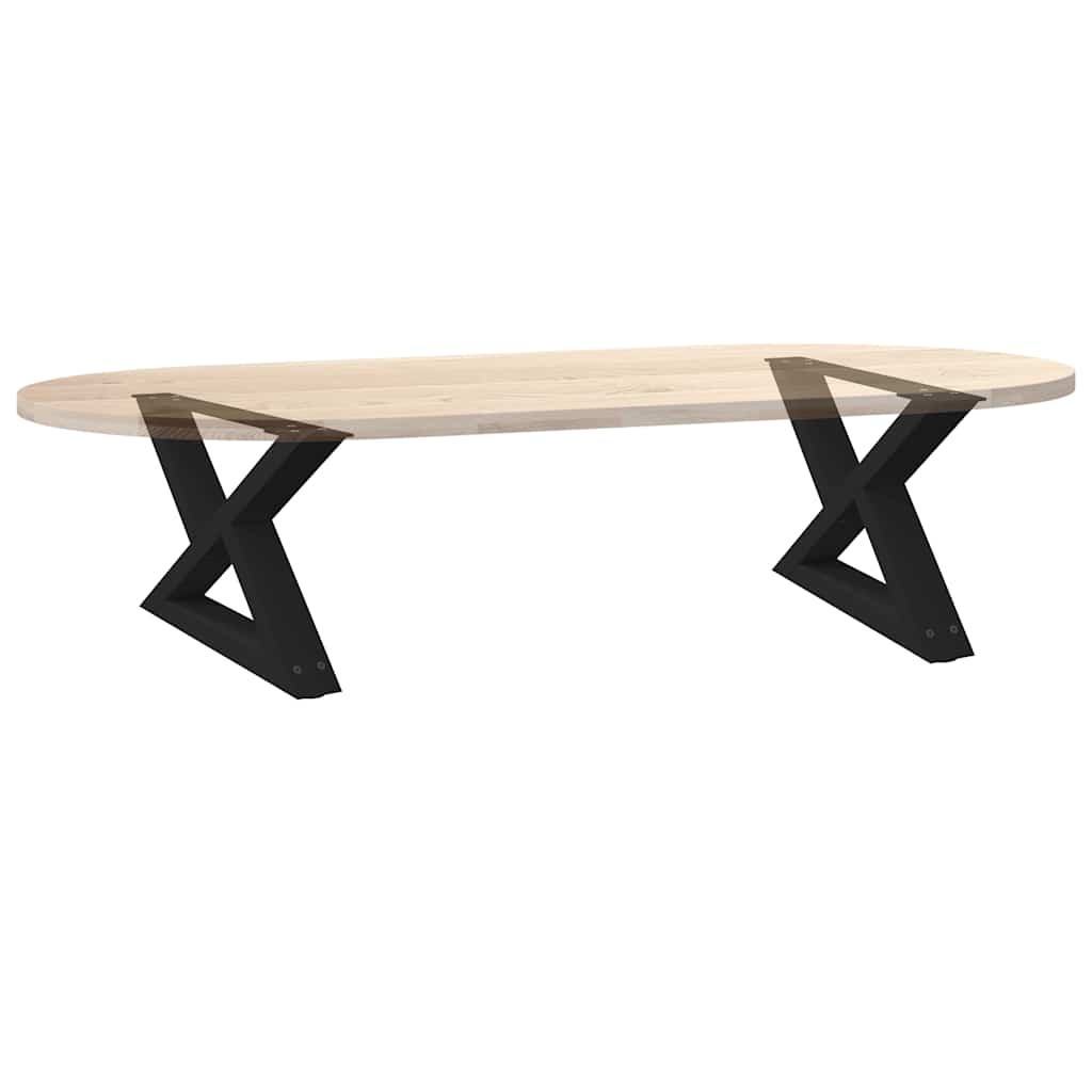 vidaXL Gambe per Tavolino 2 pz Nero 60x(30-31,3) cm in Acciaio