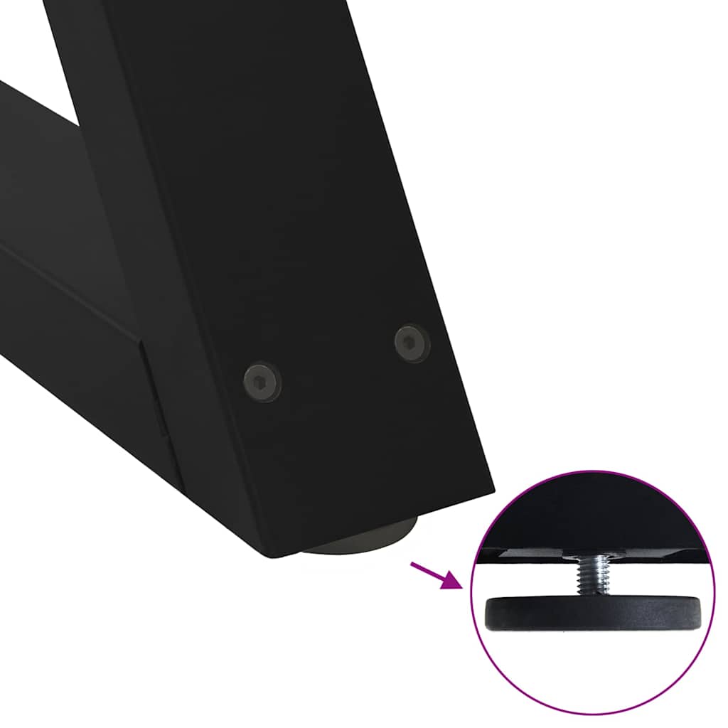 vidaXL Gambe per Tavolino 2 pz Nero 60x(30-31,3) cm in Acciaio