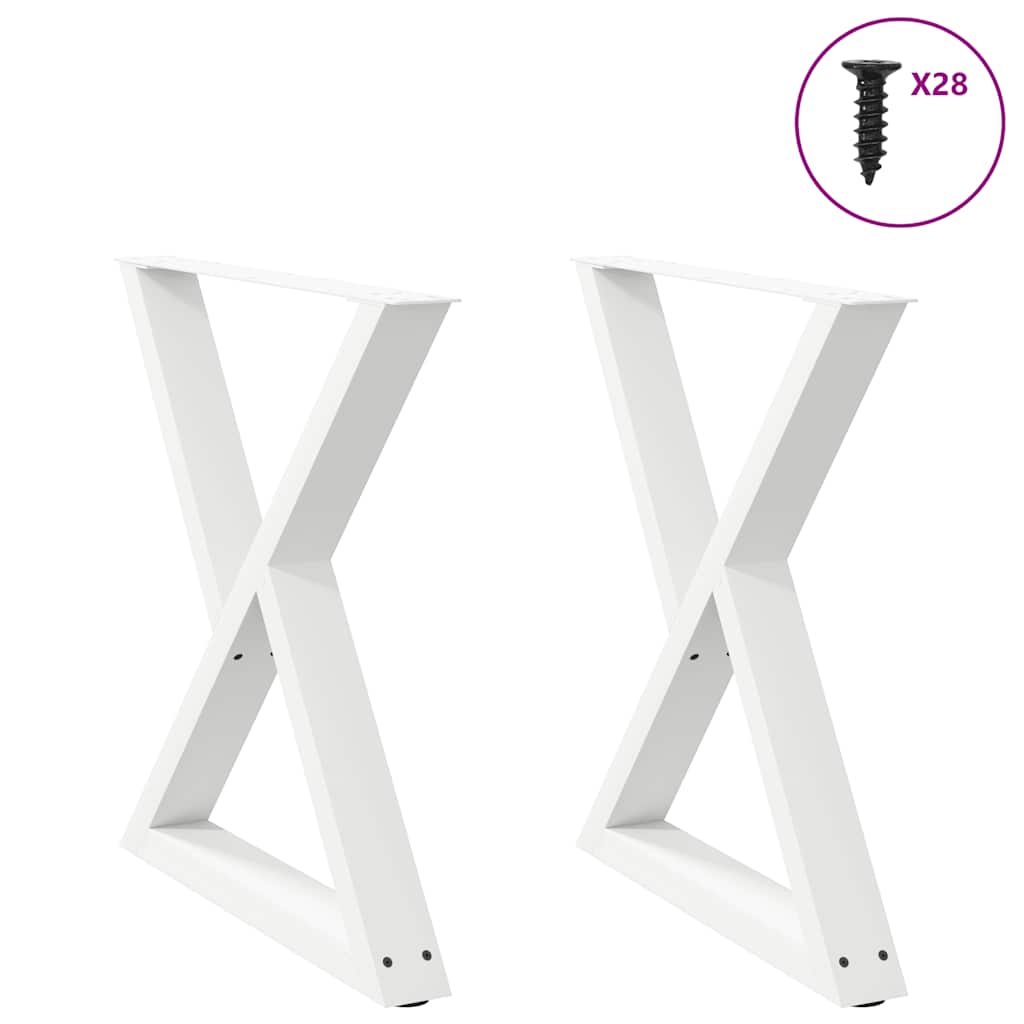vidaXL Gambe per Tavolo da Pranzo 2 pz Bianco 70x(72-73,3) cm Acciaio
