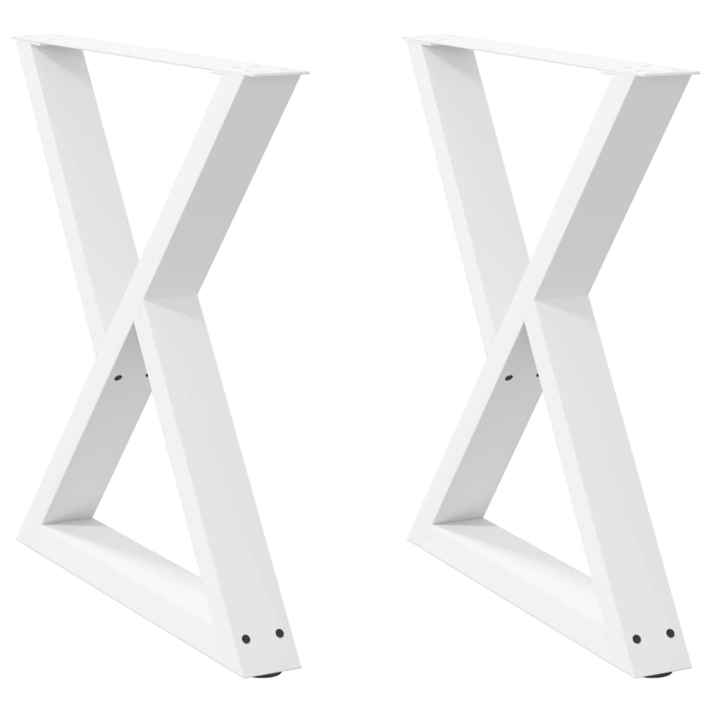 vidaXL Gambe per Tavolo da Pranzo 2 pz Bianco 70x(72-73,3) cm Acciaio