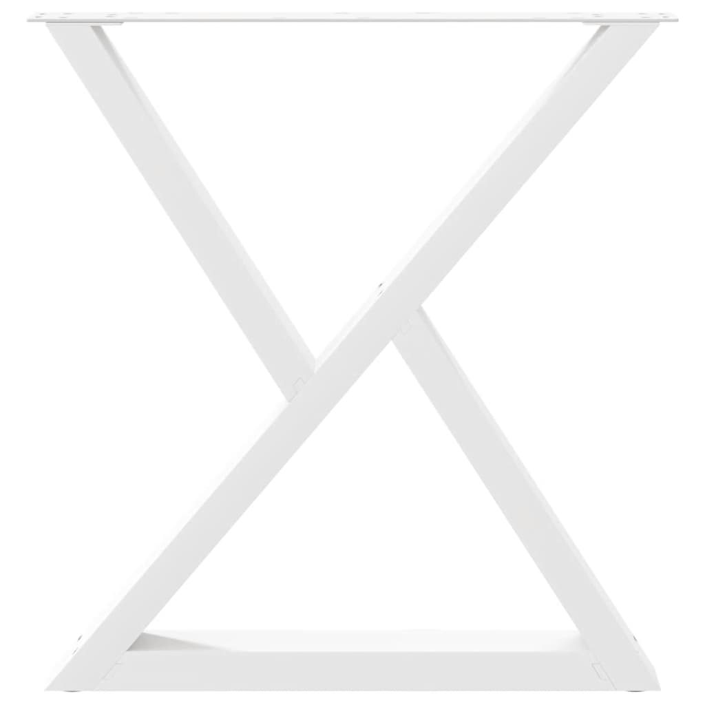 vidaXL Gambe per Tavolo da Pranzo 2 pz Bianco 70x(72-73,3) cm Acciaio