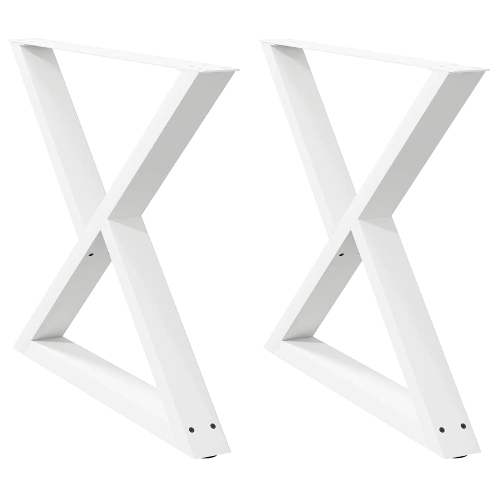 vidaXL Gambe per Tavolo da Pranzo 2 pz Bianco 90x(72-73,3) cm Acciaio