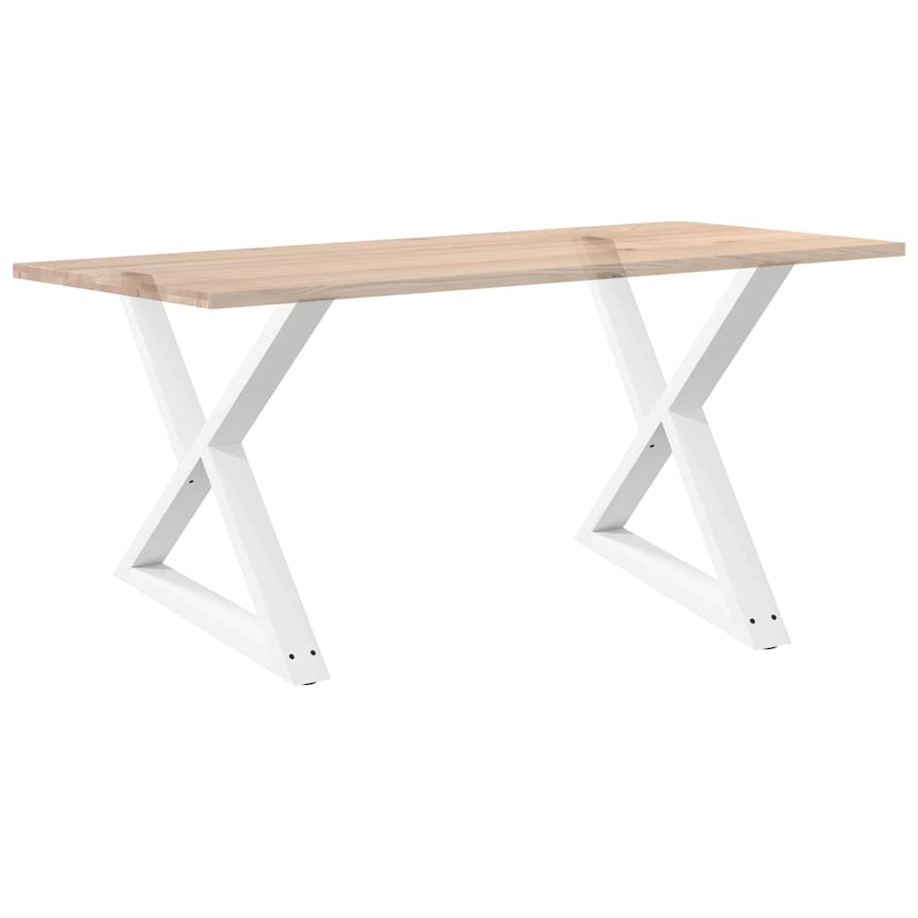 vidaXL Gambe per Tavolo da Pranzo 2 pz Bianco 90x(72-73,3) cm Acciaio