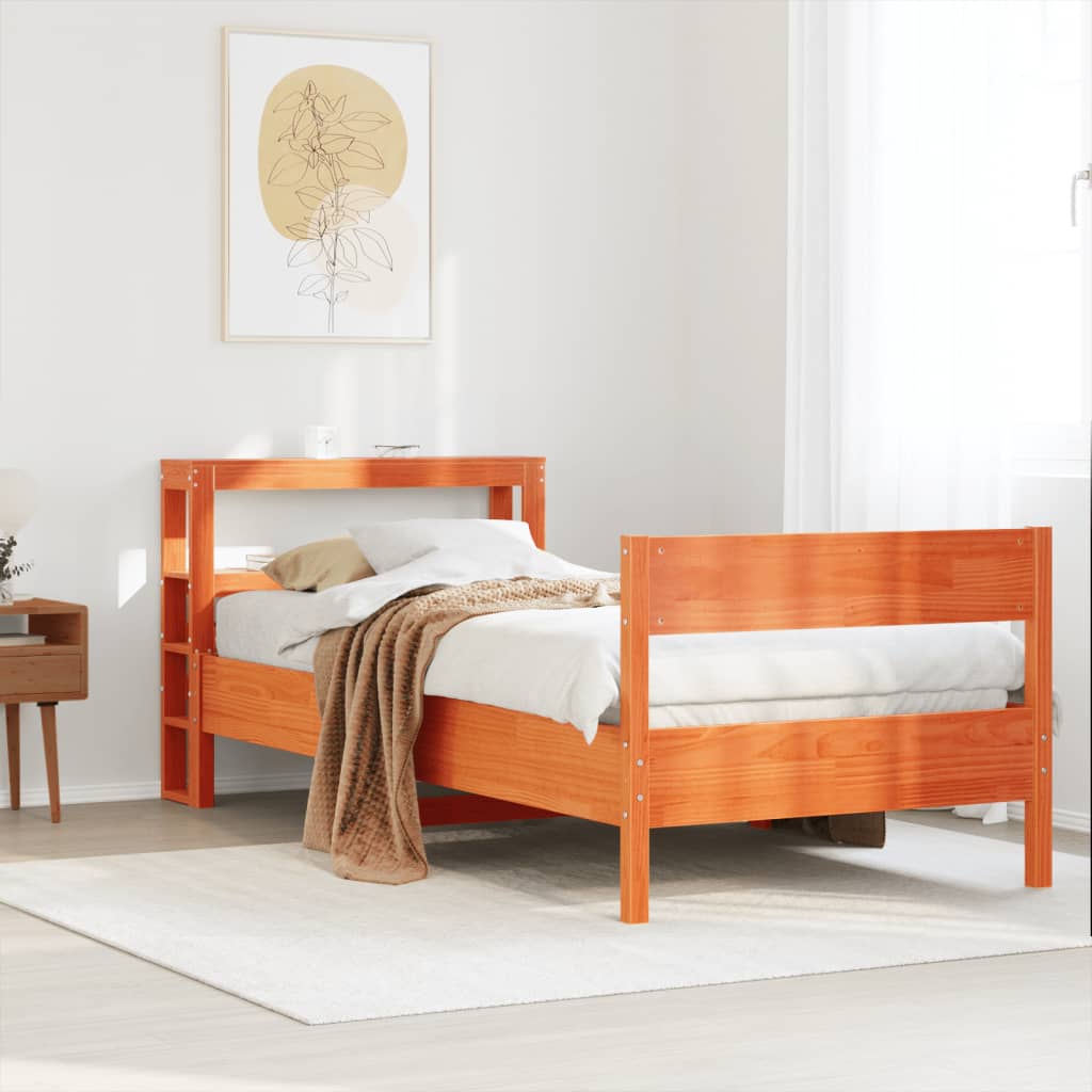 vidaXL Letto senza Materasso Marrone Cera 90x200 cm Legno di Pino