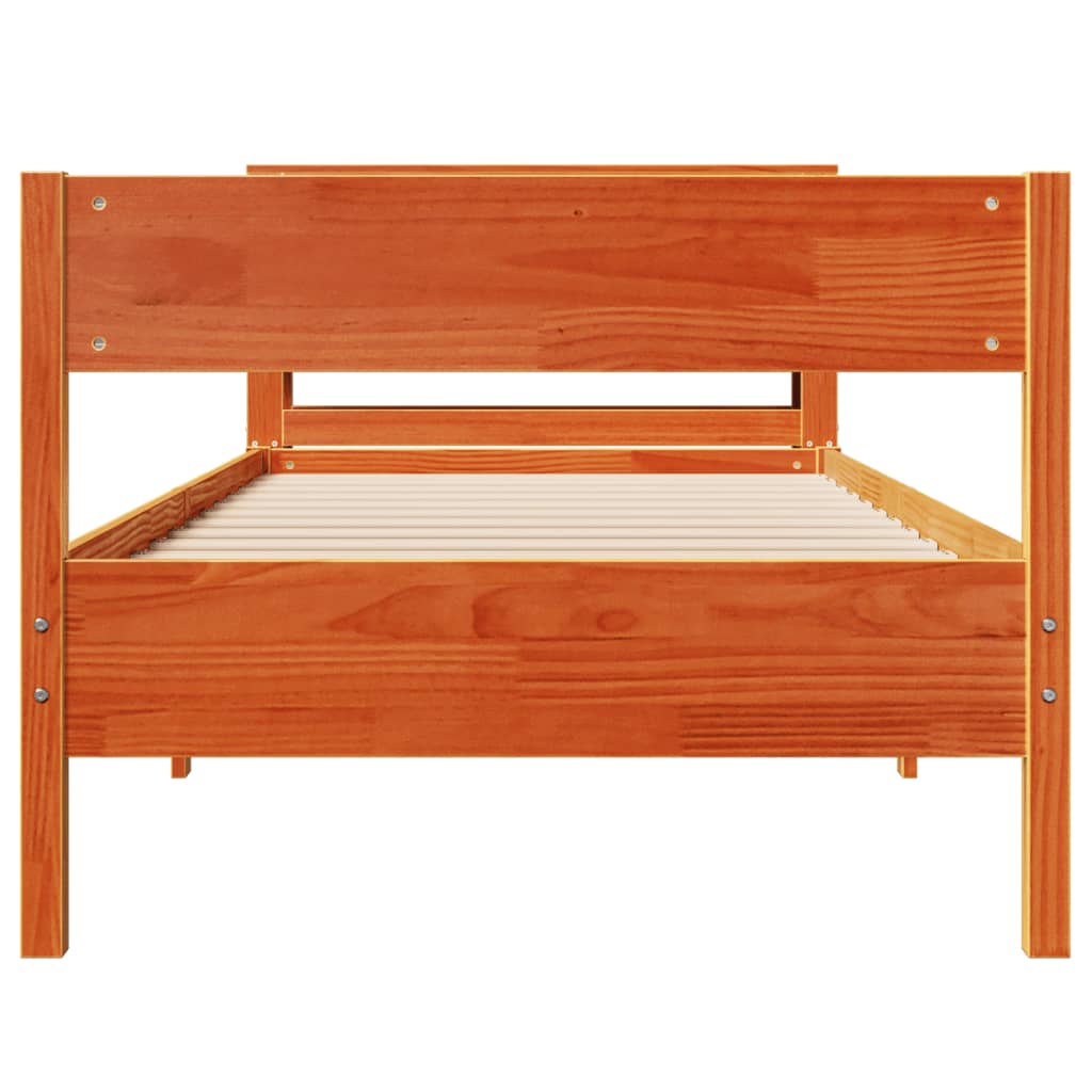 vidaXL Letto senza Materasso Marrone Cera 90x200 cm Legno di Pino