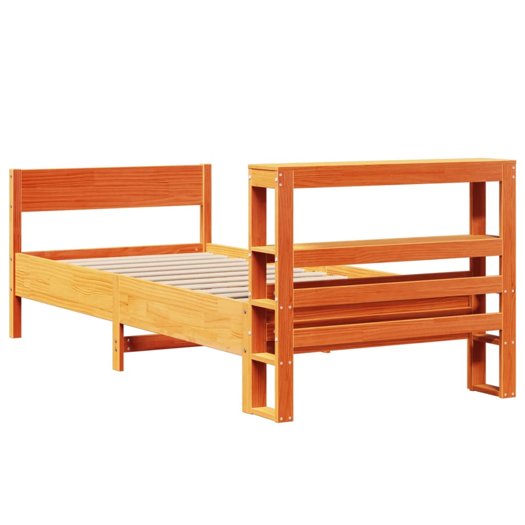 vidaXL Letto senza Materasso Marrone Cera 90x200 cm Legno di Pino